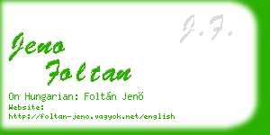 jeno foltan business card
